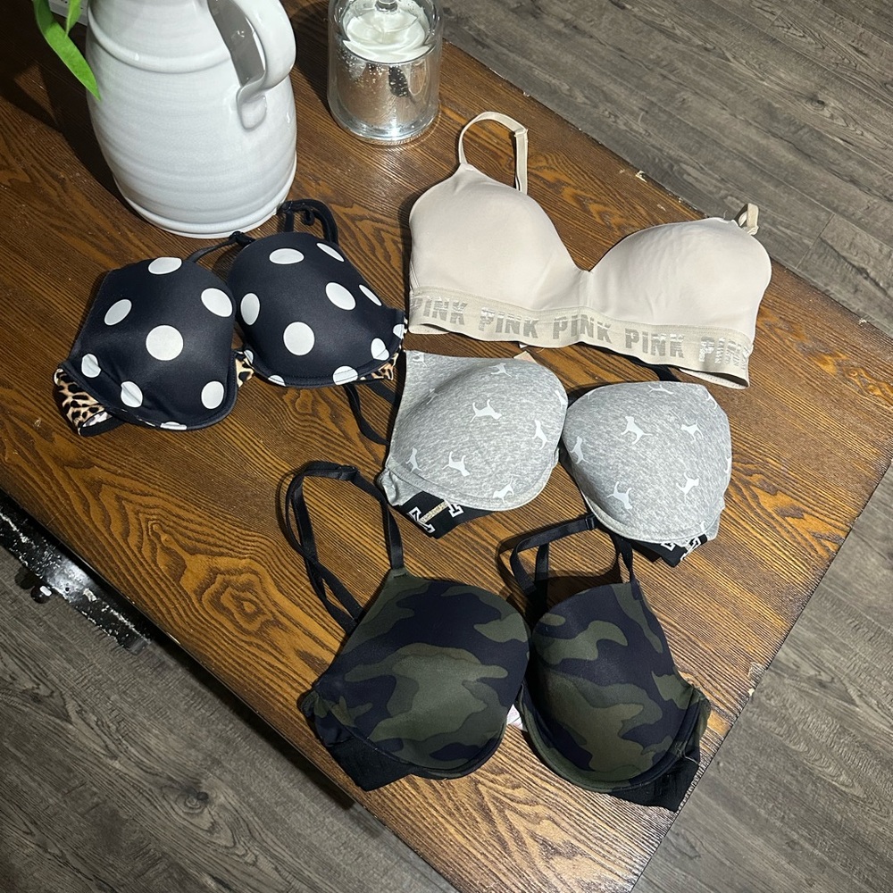 Victoria Secret Black and Gray Bras Intimates Collection